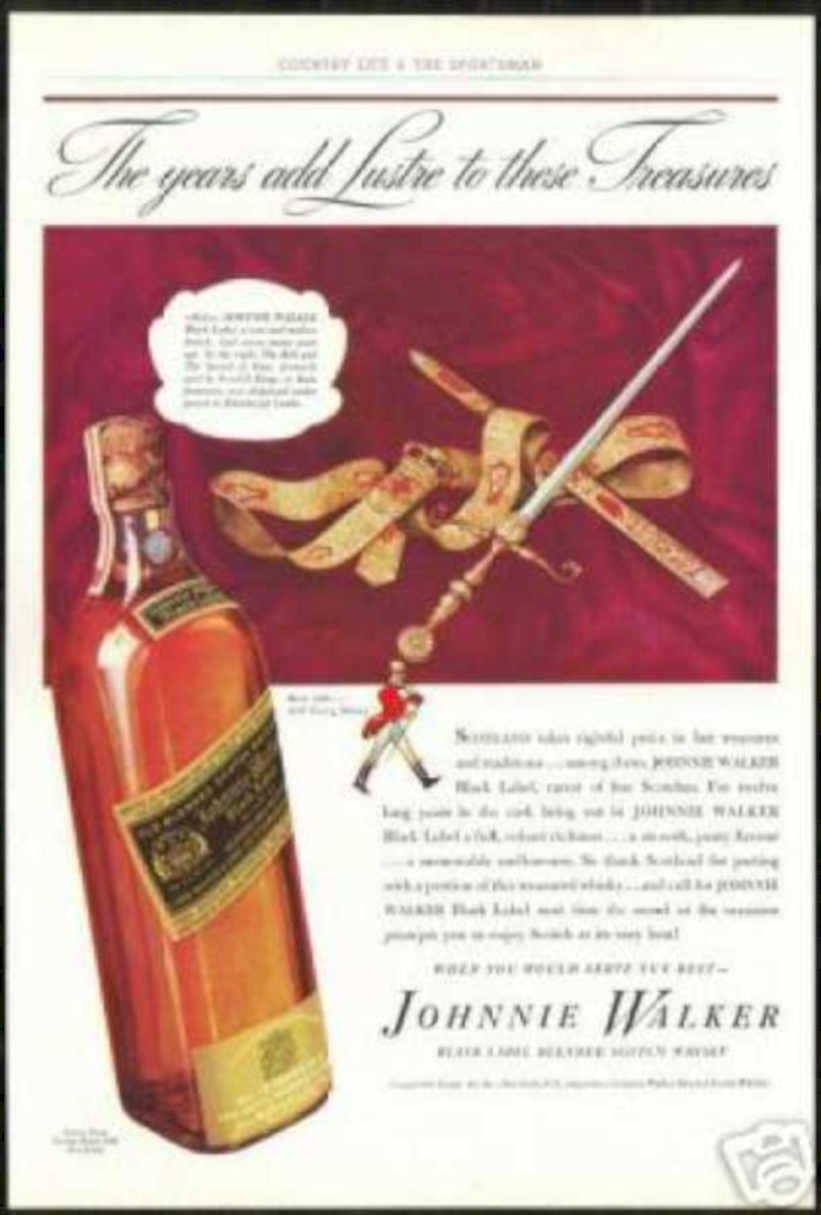 Johnnie Walker Black 4 Vintage Retro Advert Ads A4 Photo Print