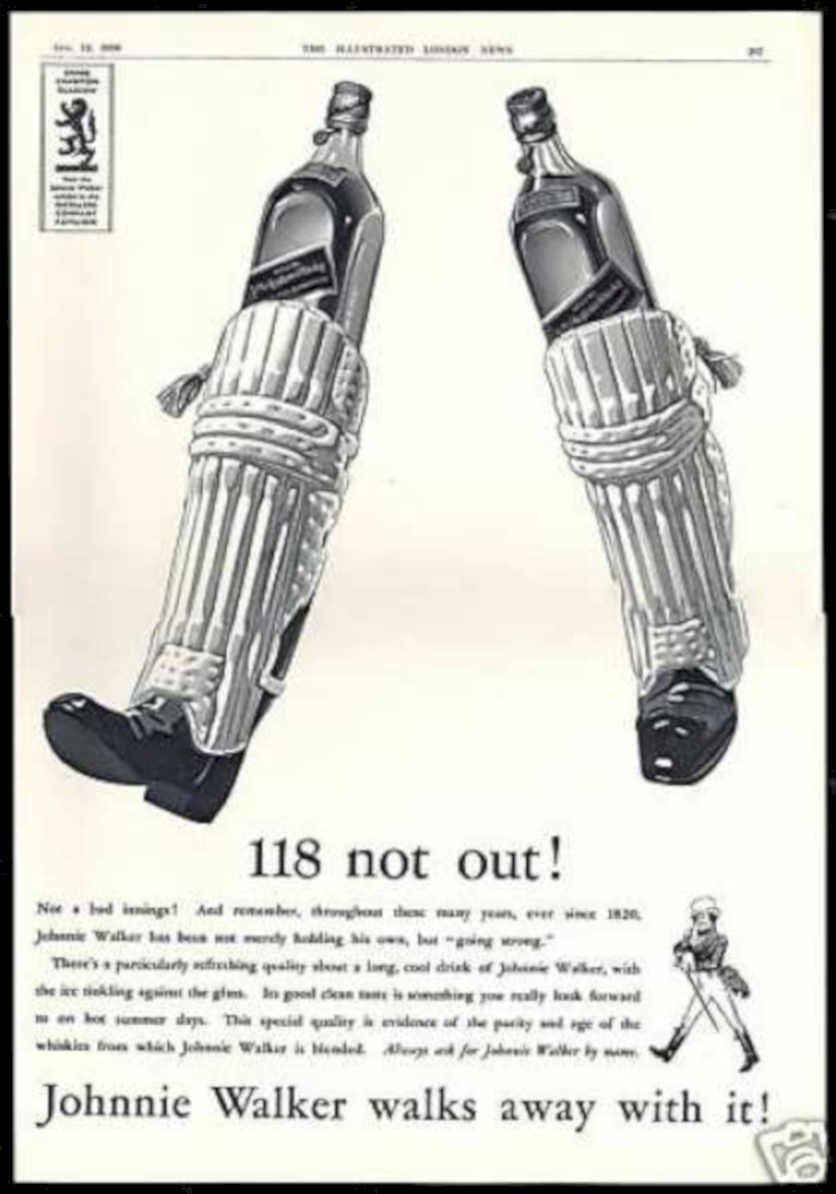Johnnie Walker Cricket Vintage Retro Advert Ads A4 Photo Print