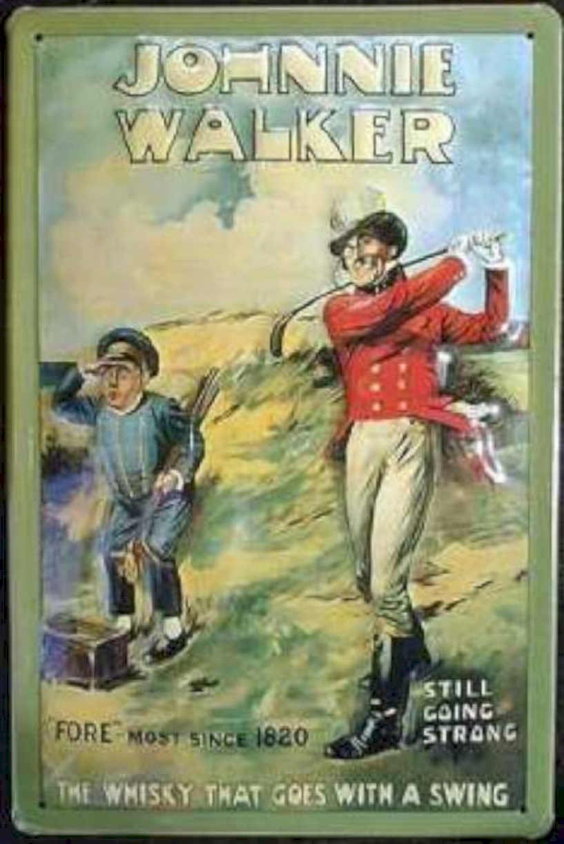 Johnnie Walker Golf 2 Vintage Retro Advert Ads A4 Photo Print