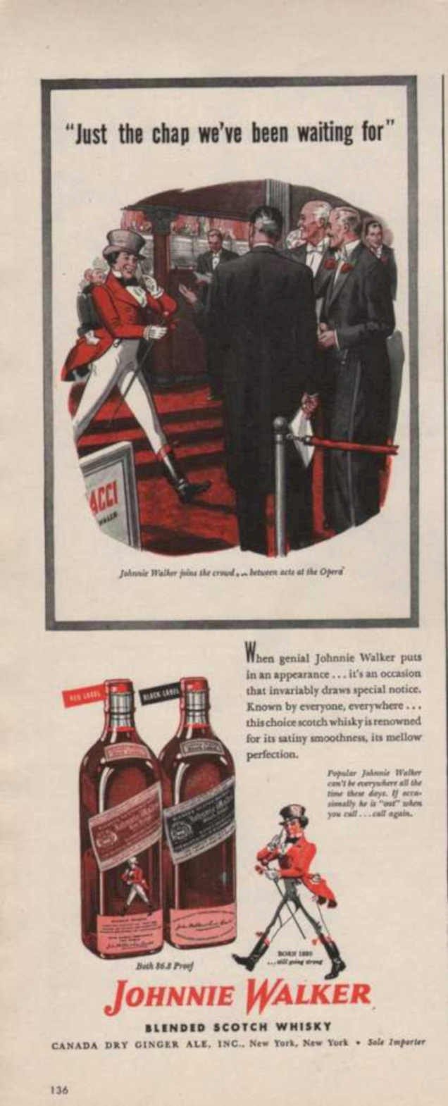 Johnnie Walker Opera Vintage Retro Advert Ads A4 Photo Print