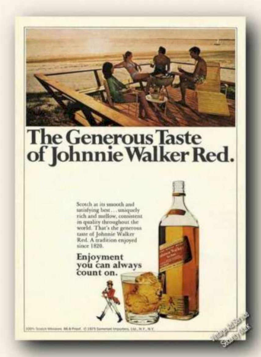 Johnnie Walker Red 1 Vintage Retro Advert Ads A4 Photo Print