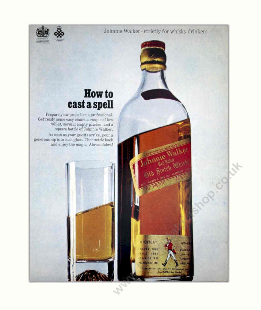 Johnnie Walker Spell Vintage Retro Advert Poster A4 Photo Print
