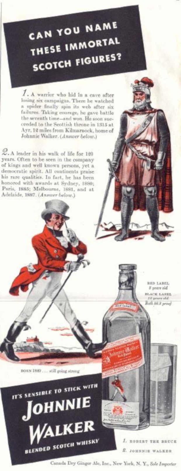 Johnnie Walker Warrior 2 Vintage Retro Advert Ads A4 Photo Print