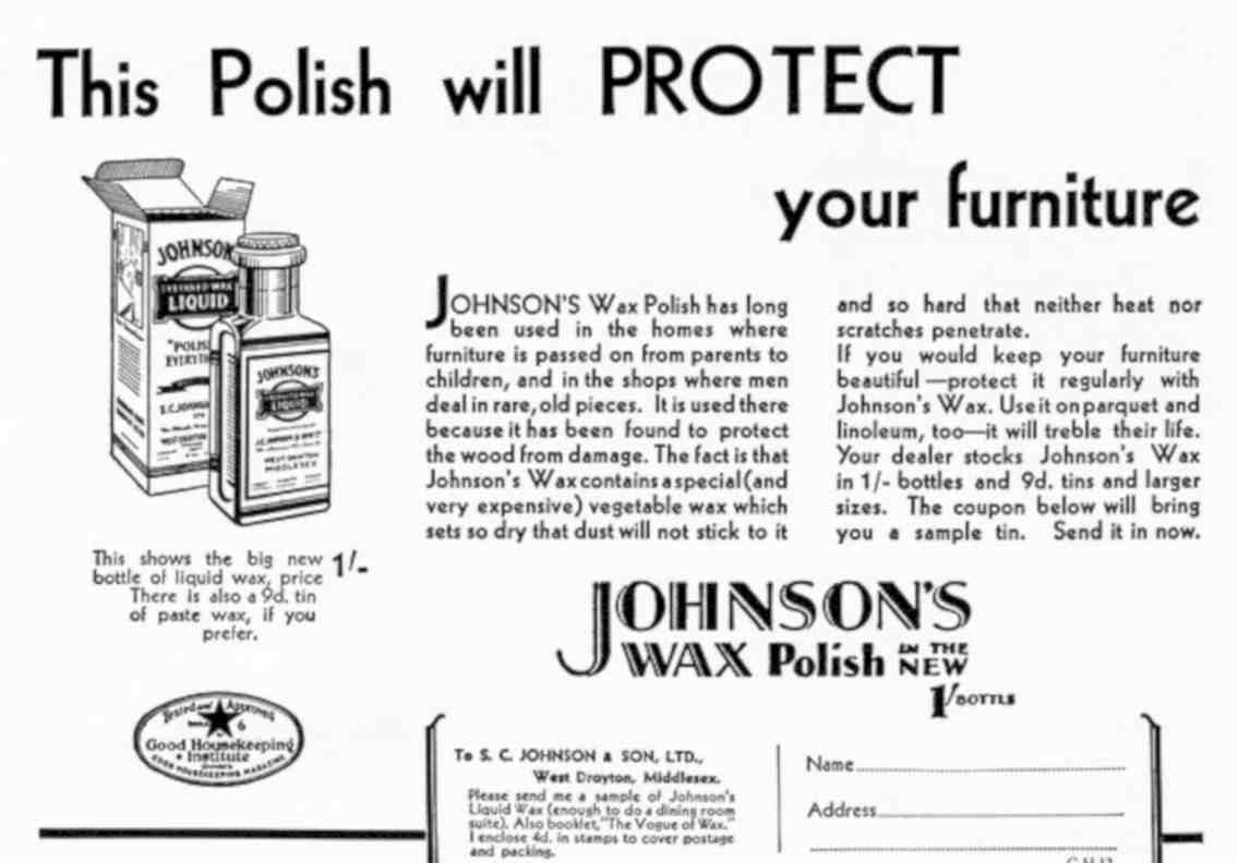 Johnsons Wax Polish 1 Vintage Retro Advert Poster A4 Photo Print