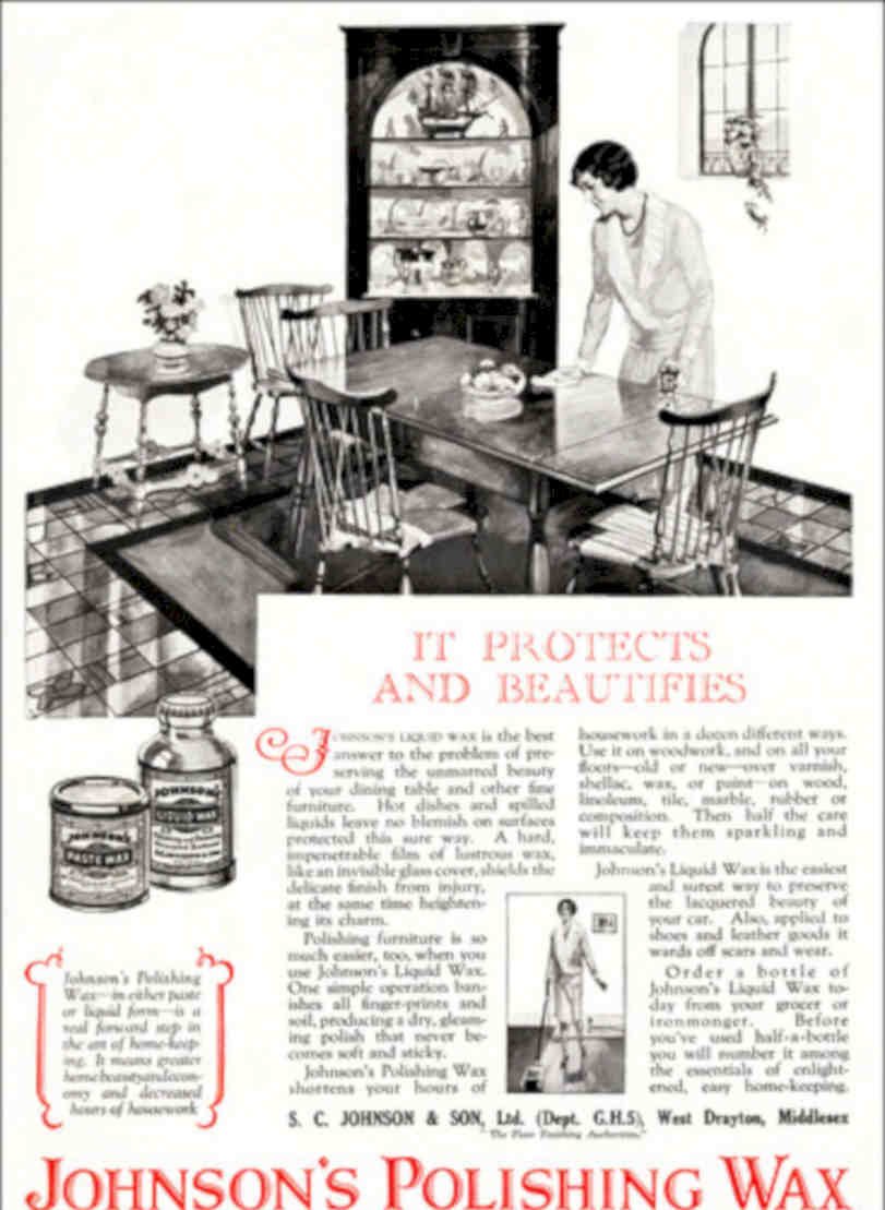 Johnsons Wax Table Vintage Retro Advert Poster A4 Photo Print