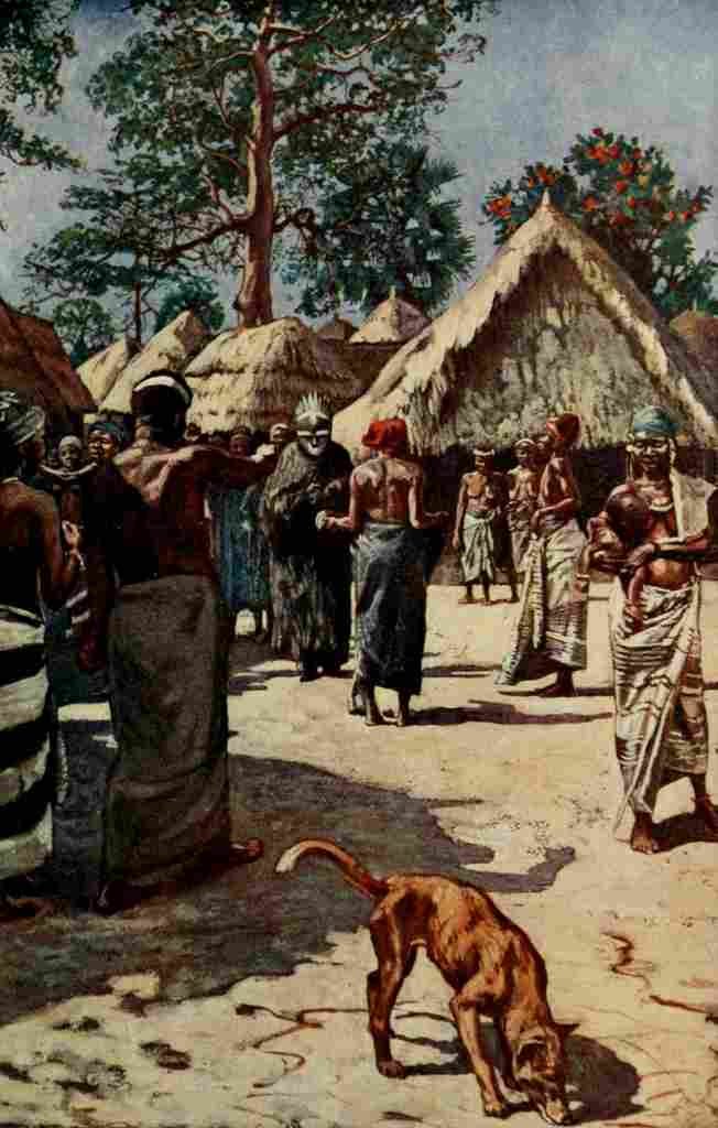 Johnston Sir Harry 1912 The Devil visiting a Mandingo town A4 Photo Print