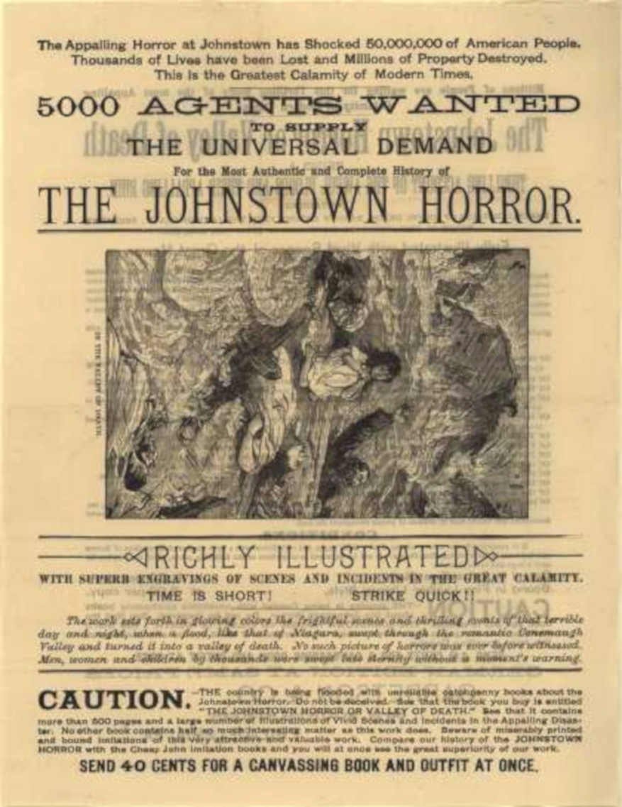 Johnstown Horror Flood Vintage Retro Advert Ads A4 Photo Print