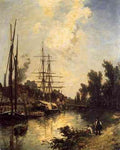Jongkind Johan Berthold Boats Dockside A4 Photo Print