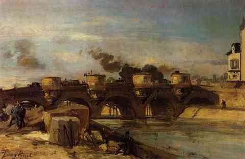 Jongkind Johan Berthold Fire On Pont Neuf A4 Photo Print