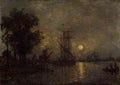 Jongkind Johan Berthold Holandaise Landscape With Docked Boat A4 Photo Print