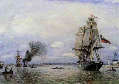 Jongkind Johan Berthold Leaving The Port Of Honfleur A4 Photo Print