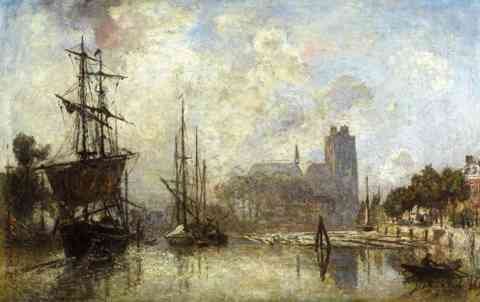 Jongkind Johan Berthold The Port Of Dordrecht A4 Photo Print