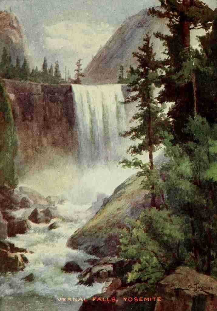 Jorgensen Chris 1860 1935 On Sunset Highways 1921 Vernal Falls Yosemite A4 Photo Print