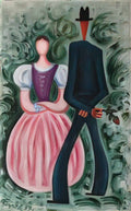 Jose Garnelo dama con papagayo Art A4 Photo Print