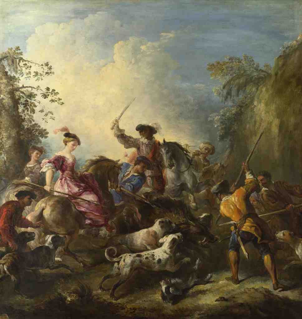 Joseph Parrocel The Boar Hunt A4 Photo Print