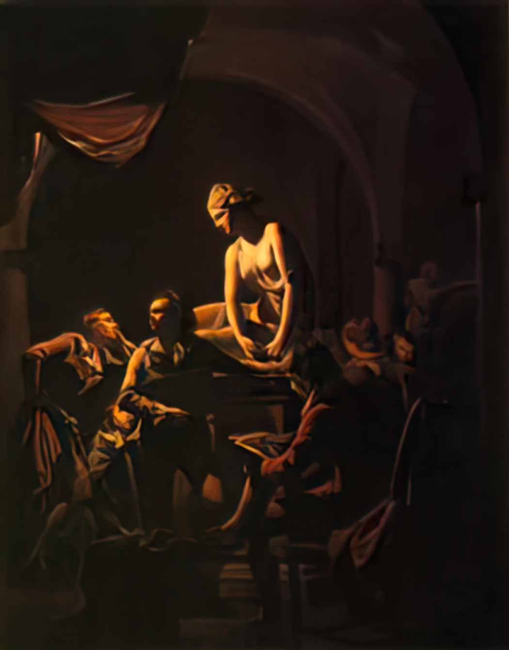Joseph Wright an academy by lamplight Art A4 Photo Print