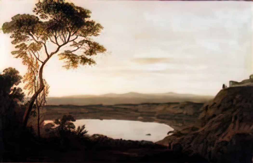 Joseph Wright lake albano Art A4 Photo Print