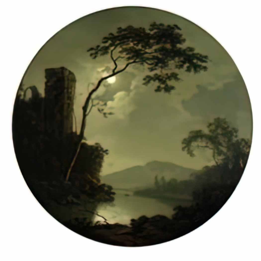 Joseph Wright lake with castle on a hill Art A4 Photo Print