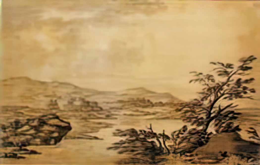 Joseph Wright landscape study development from a blot Art A4 Photo Print