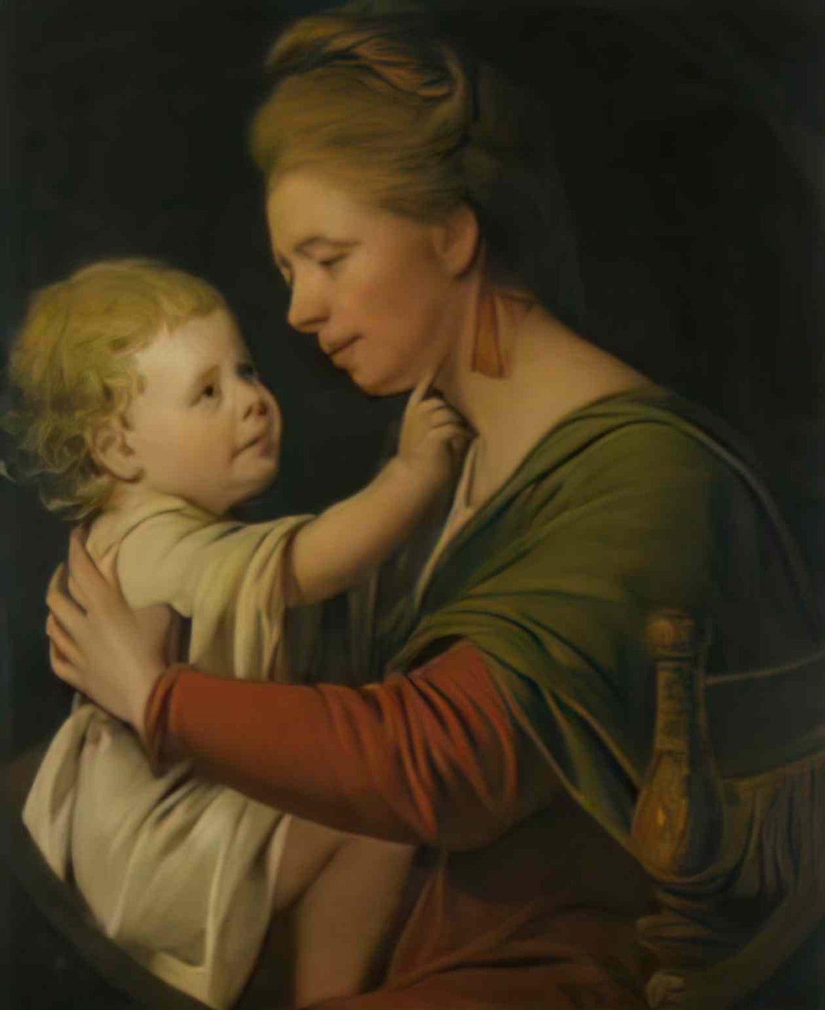 Joseph Wright portrait of jane darwin and her son william brown darwin Art A4 Photo Print