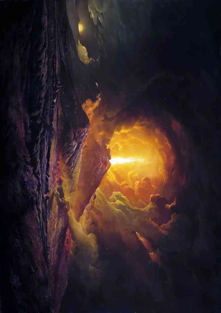 Joseph Wright vesuvius from portici A4 Photo Print