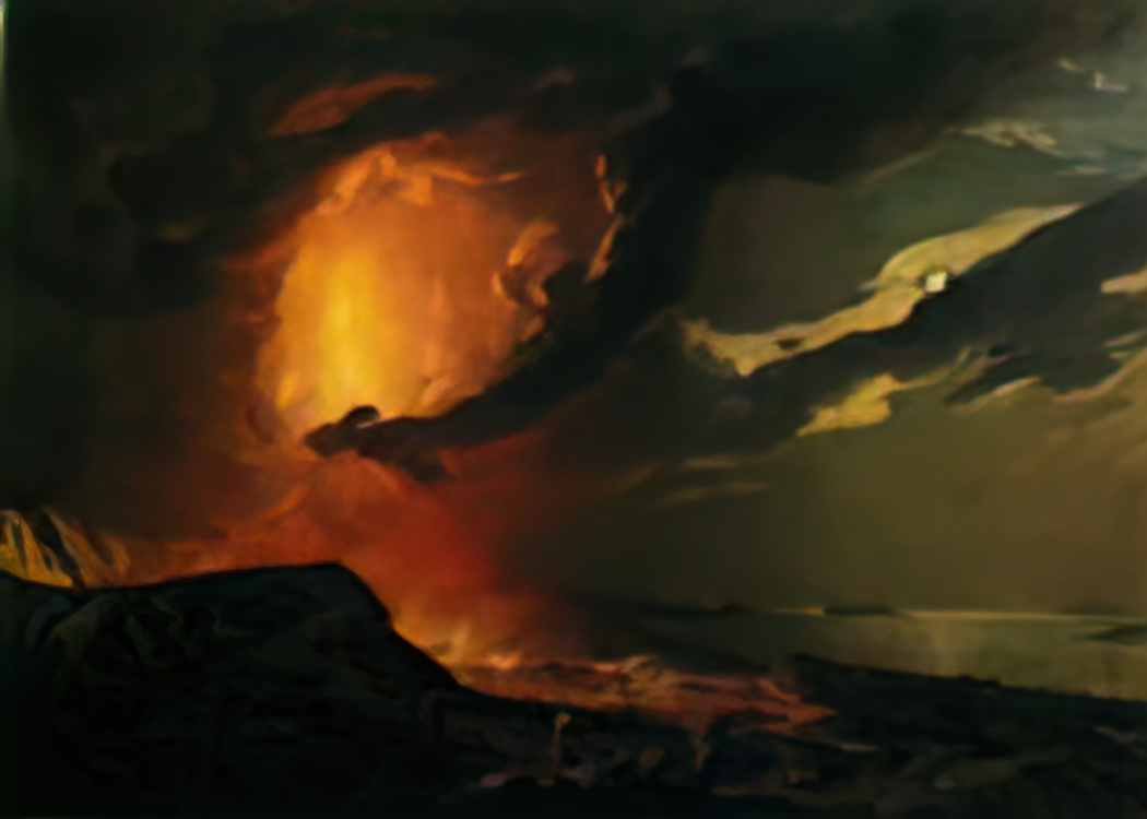Joseph Wright lake nemi Art A4 Photo Print