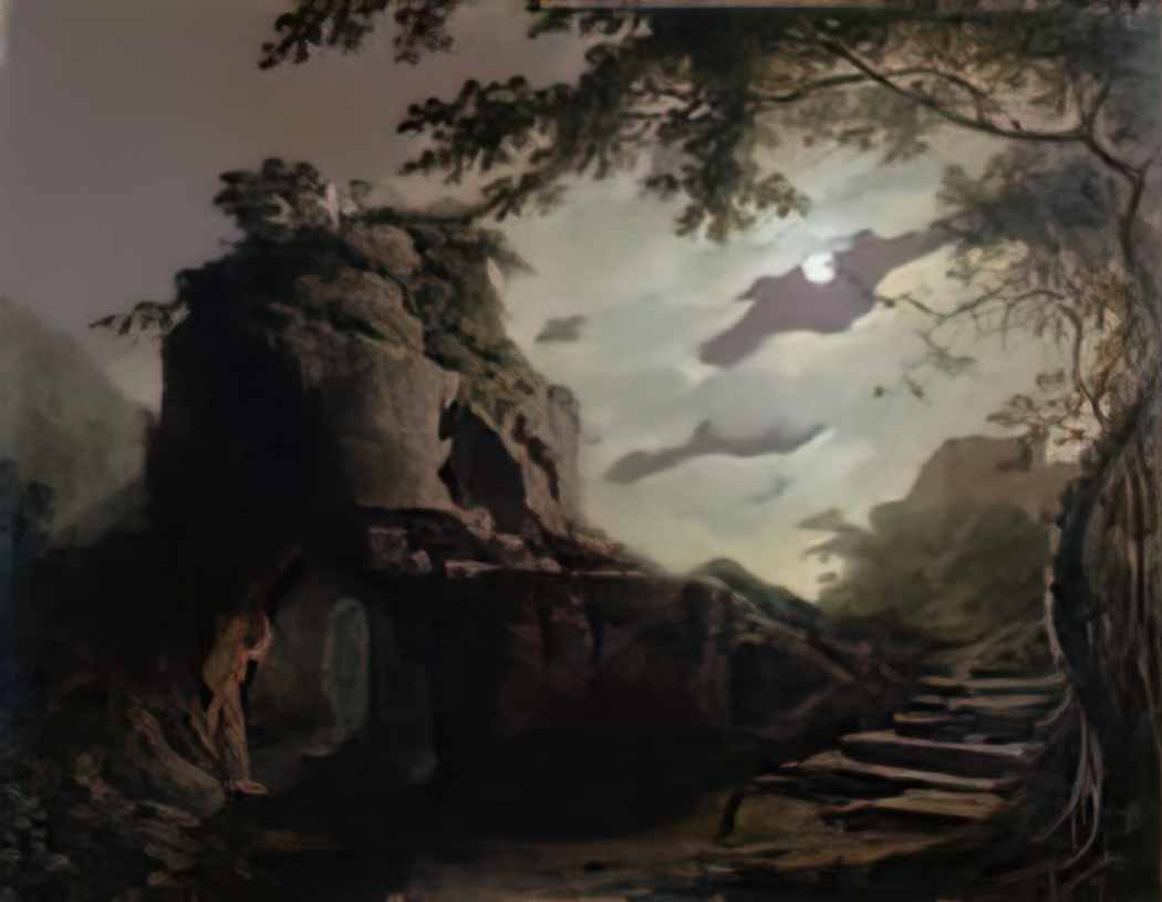 Joseph Wright landscape with dale abbey 2 Art A4 Photo Print