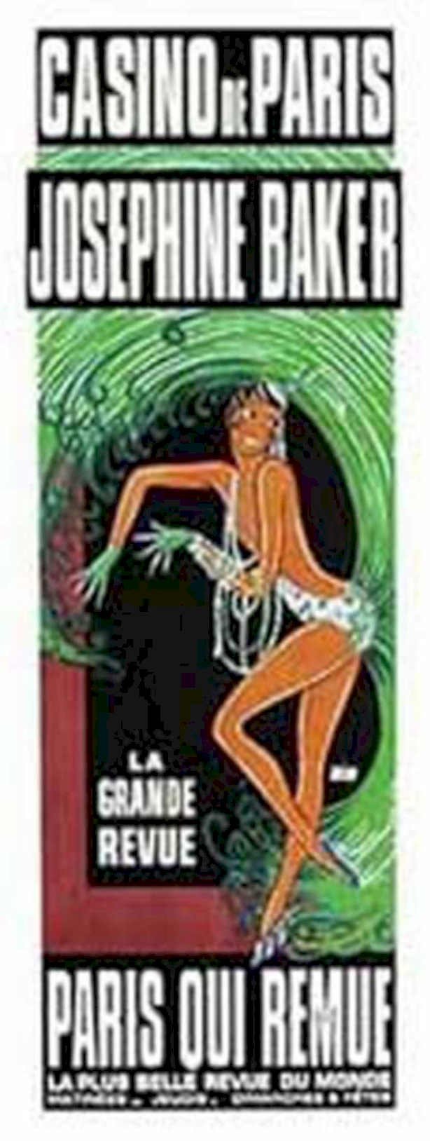 Josephine Baker Paris Vintage Retro Advert Ads A4 Photo Print