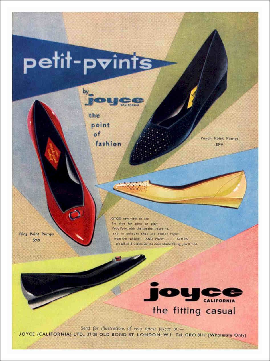 Joyce Petit Points Shoe Advert 1950s Vintage Retro Advert Poster A4 Photo Print