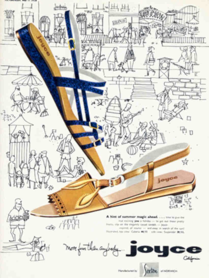 Joyce Sandals Brighton Vintage Retro Advert Poster A4 Photo Print