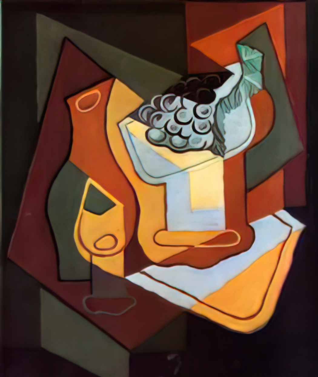 Juan Gris bottle wine glass and fruit bowl Art A4 Photo Print