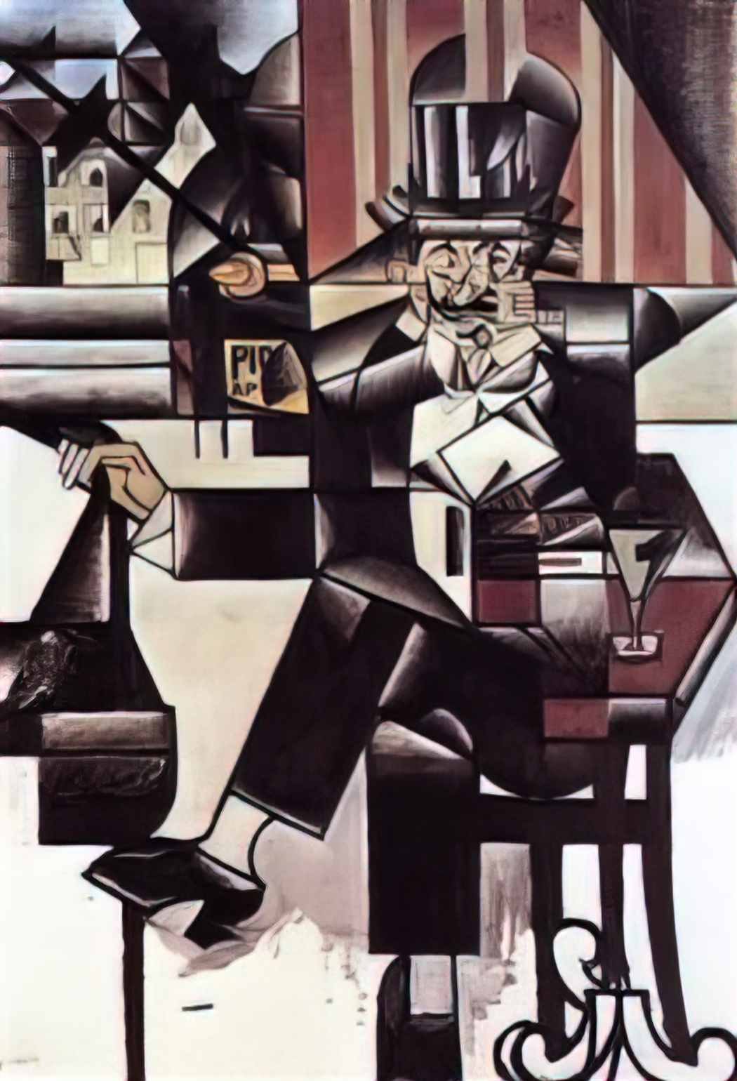 Juan Gris man in the cafe 1912 Art A4 Photo Print