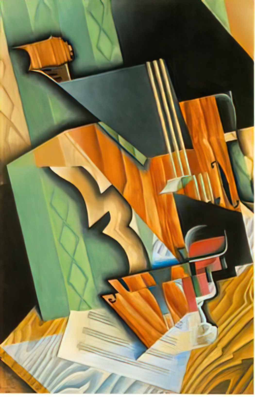 Juan Gris bowl glass and newspaper Art A4 Photo Print