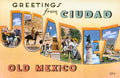 Juarez Luggage Label Vintage A4 Photo Print