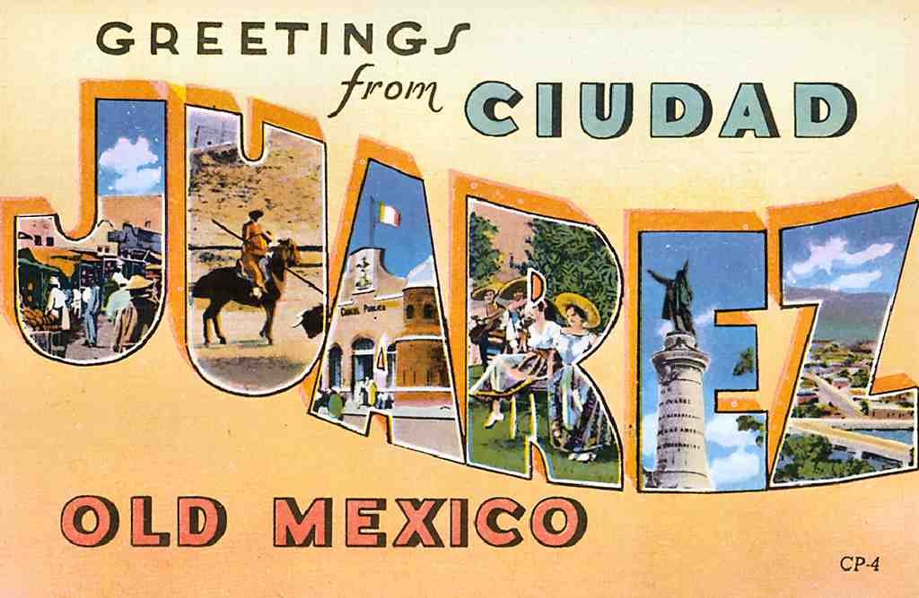Juarez Luggage Label Vintage A4 Photo Print