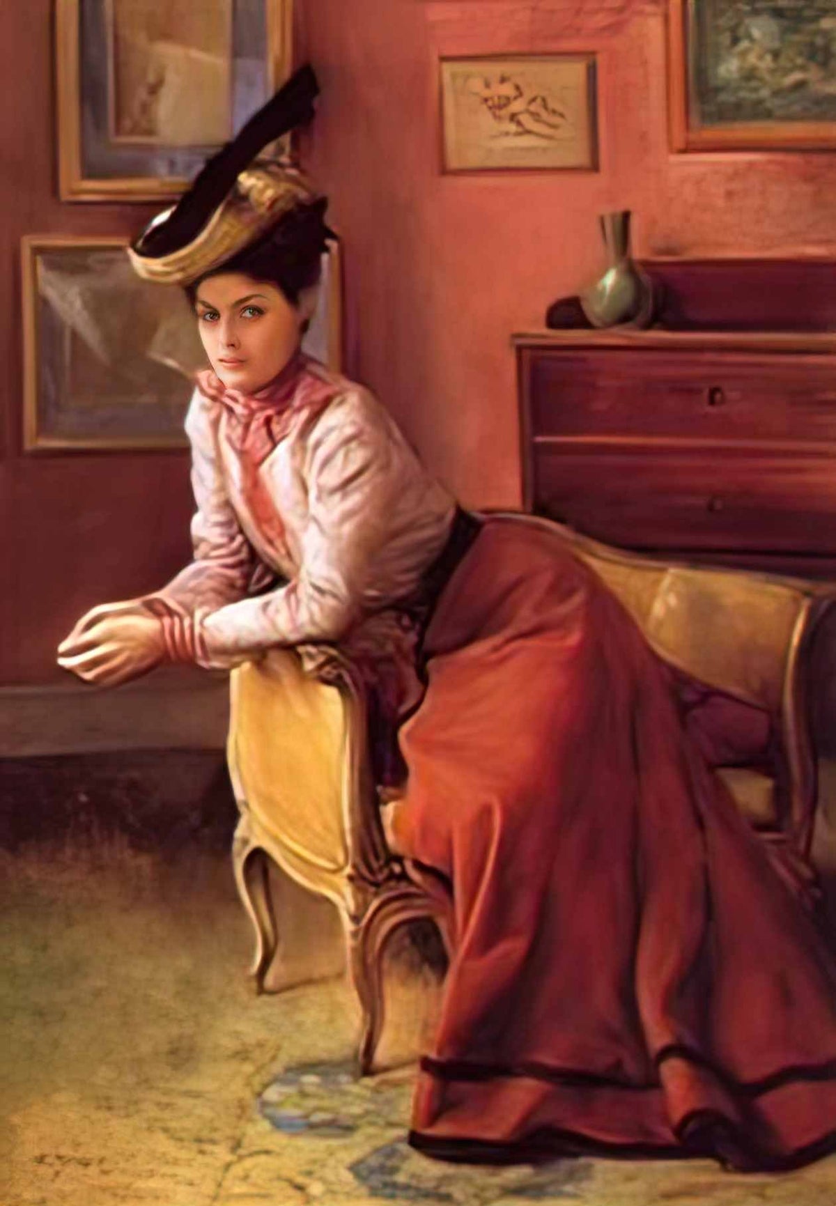 Julius LeBlanc Stewart woman in an interior1 Art A4 Photo Print