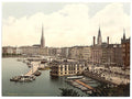 Jungfernsteig from the North Hamburg Vintage A4 Photo Print