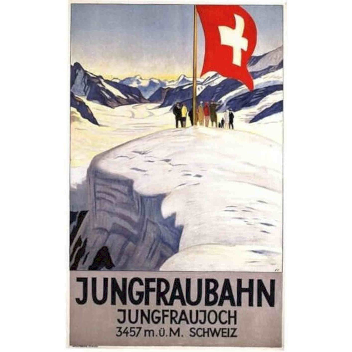 Jungfrau Swiss Alps Tourism Vintage Retro Advert Poster A4 Photo Print