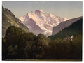 Jungfrau at sunset Bernese Oberland Vintage A4 Photo Print