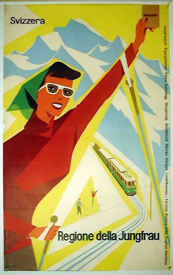 Jungfrau50sSki Vintage Advert A4 Photo Print