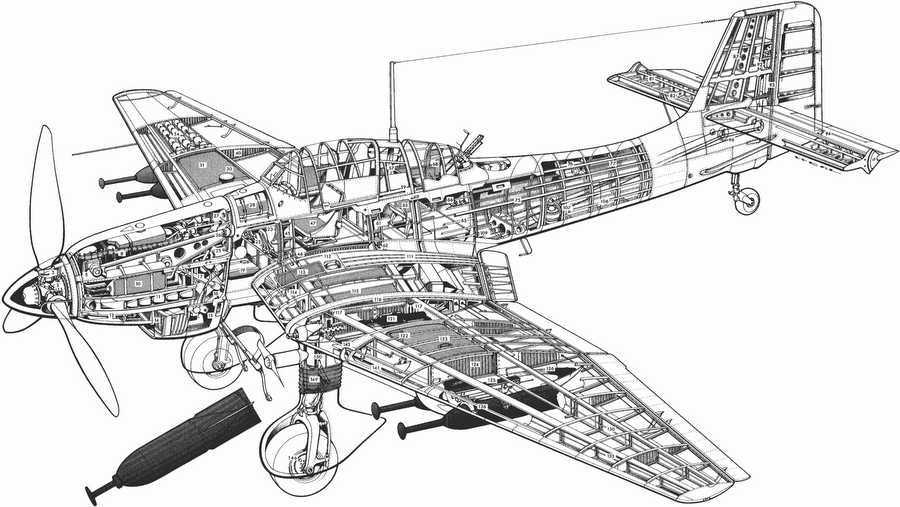 Junkers Ju 87 cutaway A4 Photo Print