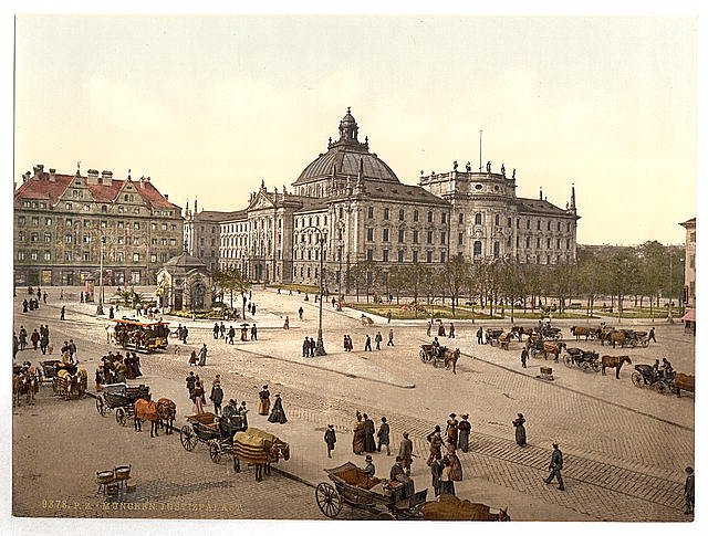Justisplatz Munich Bavaria Vintage A4 Photo Print