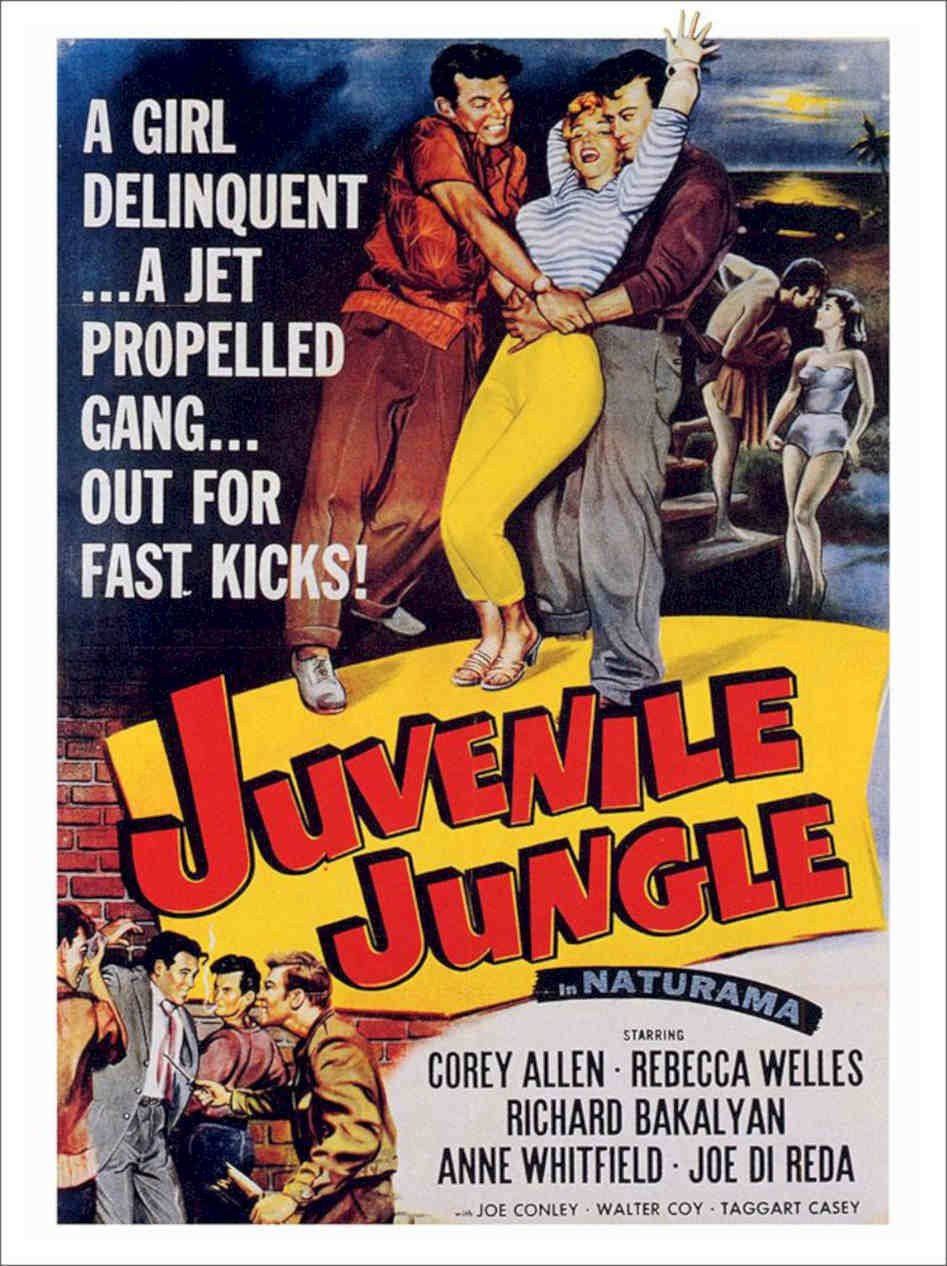 Juvenile Jungle Teenage Delinquent Movie Poster 1950s Vintage Retro Advert Post