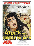 K Attack Of The Jungle Women Movie Poster Vintage Retro Advert Poster A4 Photo 