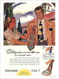 K Cohama Ties Menswear 1943 Vintage Retro Advert Poster A4 Photo Print
