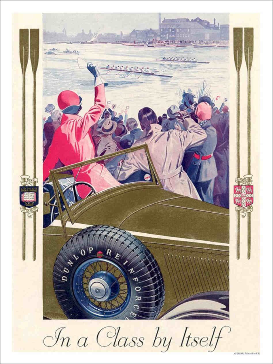 K Dunlop Tyres Boat Race 1932 Vintage Retro Advert Poster A4 Photo Print