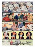 K Manhatten Menswear 1940s Vintage Retro Advert Poster A4 Photo Print