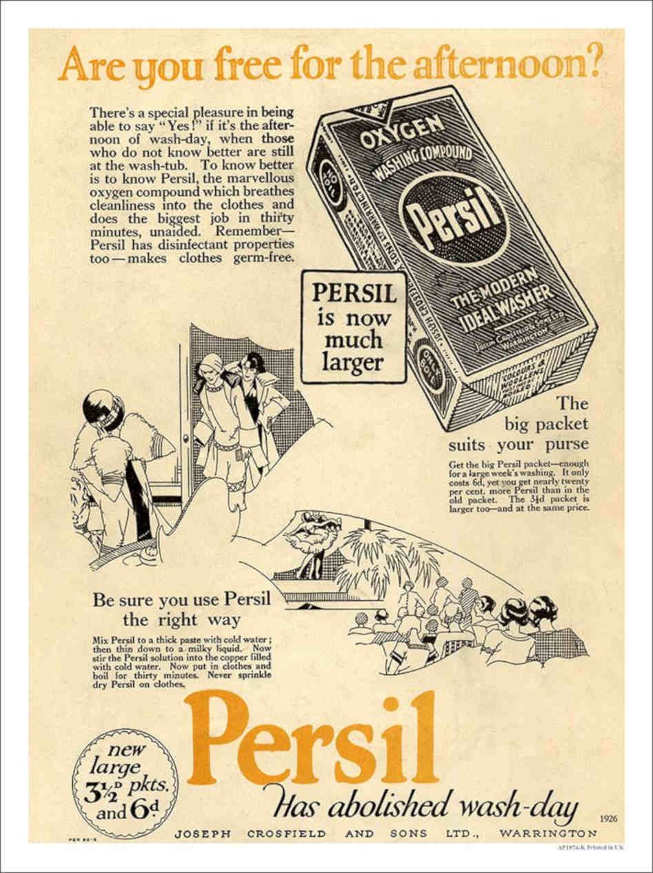 K Persil Washing Powder 1926 Vintage Retro Advert Poster A4 Photo Print