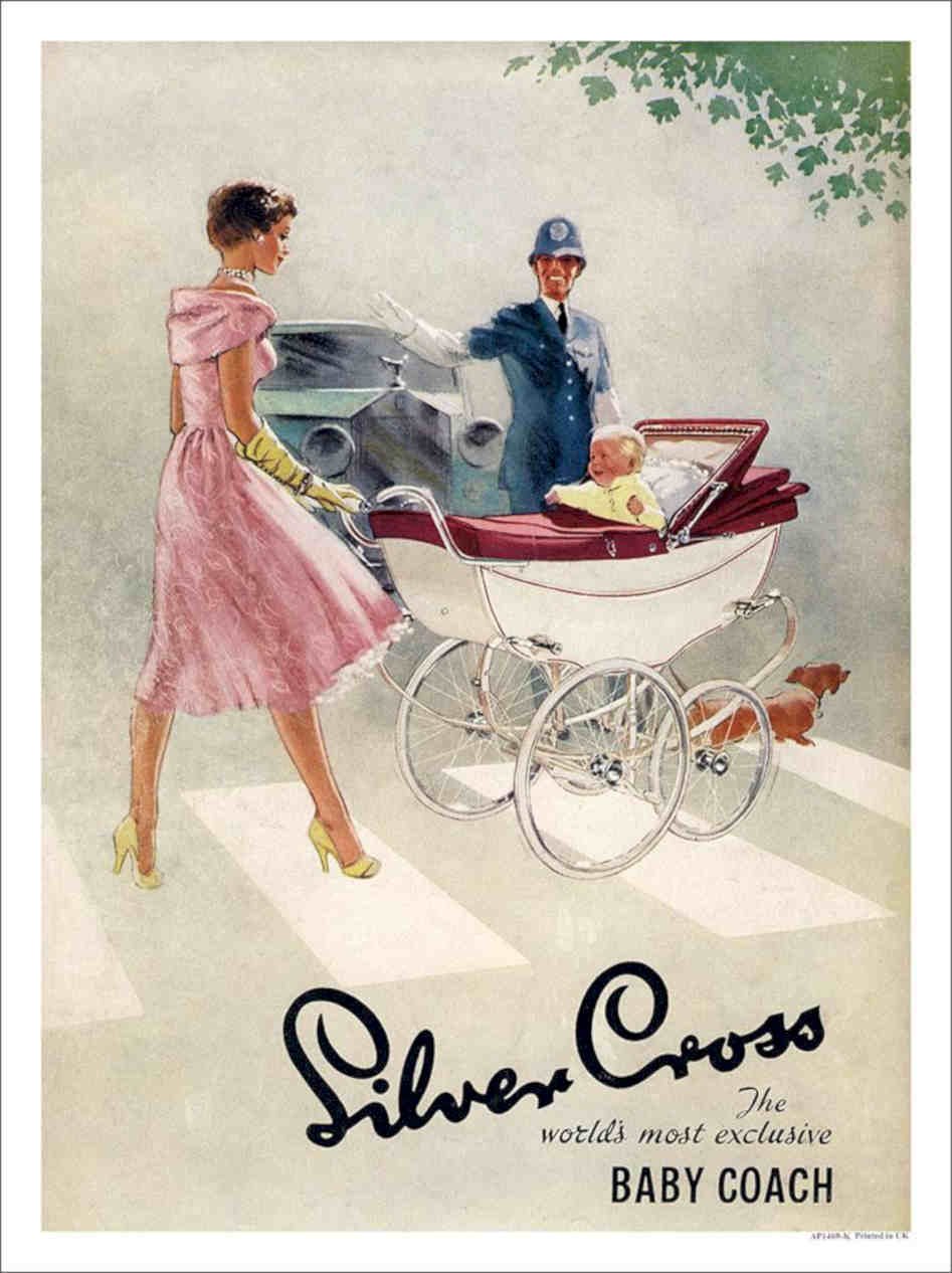 K Silver Cross Baby Coach Pram 1950s Vintage Retro Advert Poster A4 Photo Print
