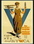 K YWCA woman worker war poster Advert A4 Photo Print